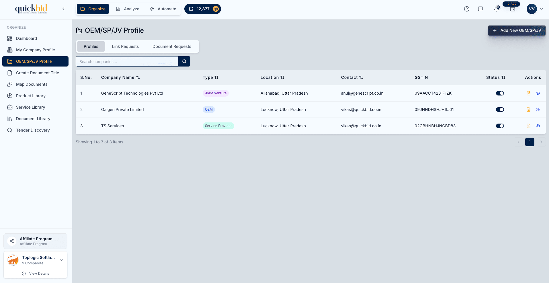 OEM & Service Provider Documents